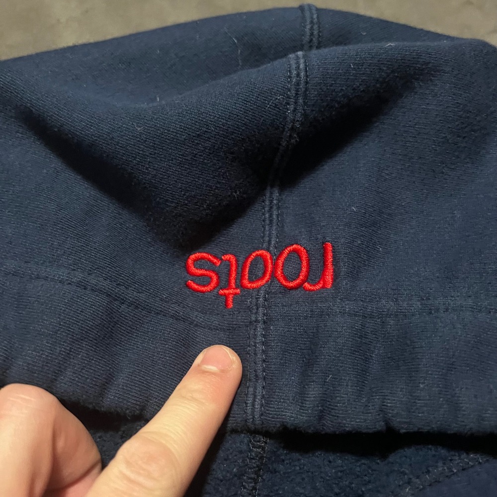 Vintage Roots 2002 USA Olympic Team Navy Blue Hoodie Mens Size Large Pullover - Picture 5 of 9
